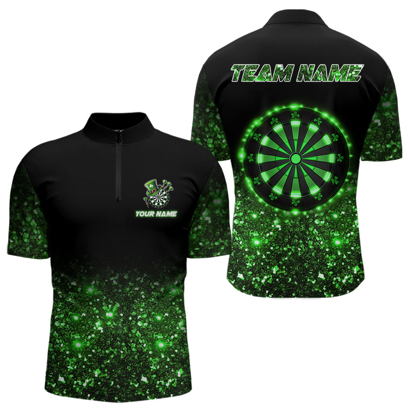 Custom Green Glowing Dartboard St Patrick Day Dart, Luckiest Shamrock Dart