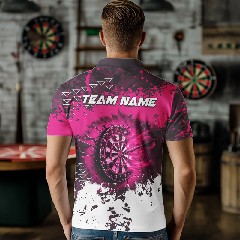 Personalized Pink Dartboard Fire Grunge Dart Custom Darts and