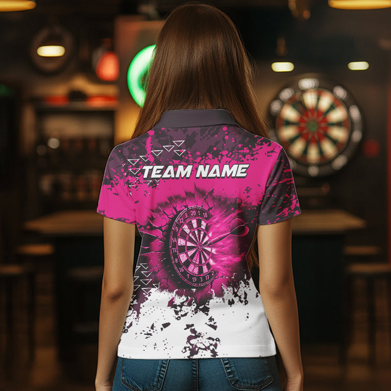 Personalized Pink Dartboard Fire Grunge Dart Custom Darts and