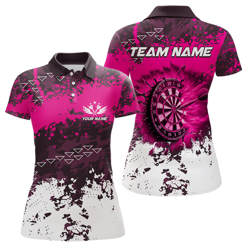 Personalized Pink Dartboard Fire Grunge Dart Custom Darts and