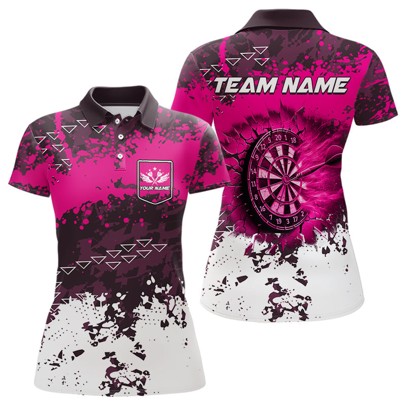 Personalized Pink Dartboard Fire Grunge Dart Custom Darts and