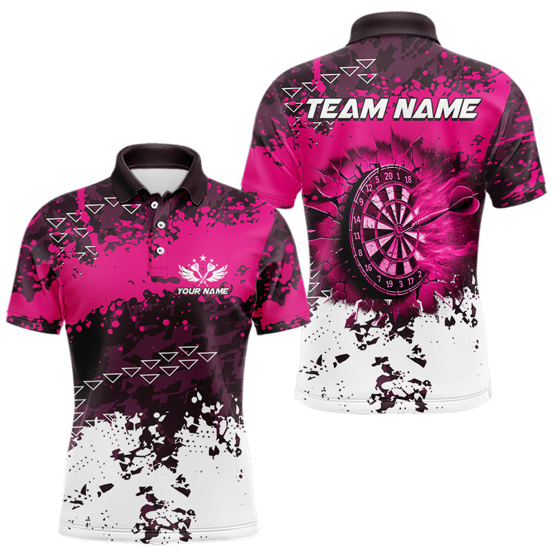 Personalized Pink Dartboard Fire Grunge Dart Custom Darts and