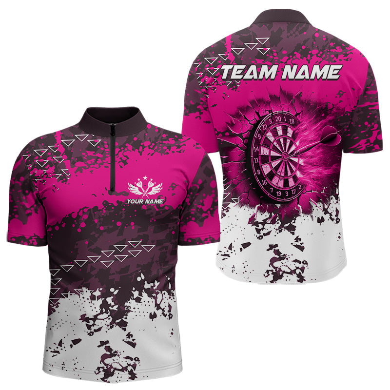 Personalized Pink Dartboard Fire Grunge Dart Custom Darts and
