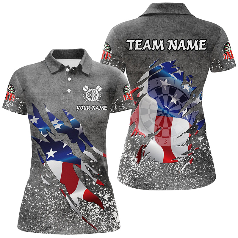 Personalized Grey Grunge American Flag Darts Custom Patriotic Darts Team