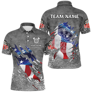 Personalized Grey Grunge American Flag Darts Custom Patriotic Darts Team