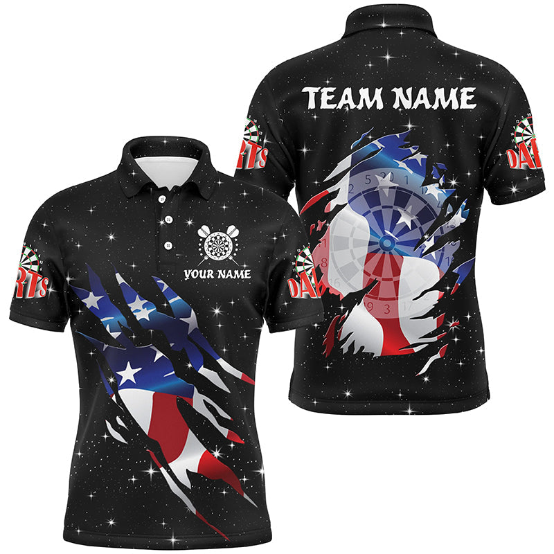 Personalized Galaxy American Flag Darts Custom Patriotic Darts Team |Black
