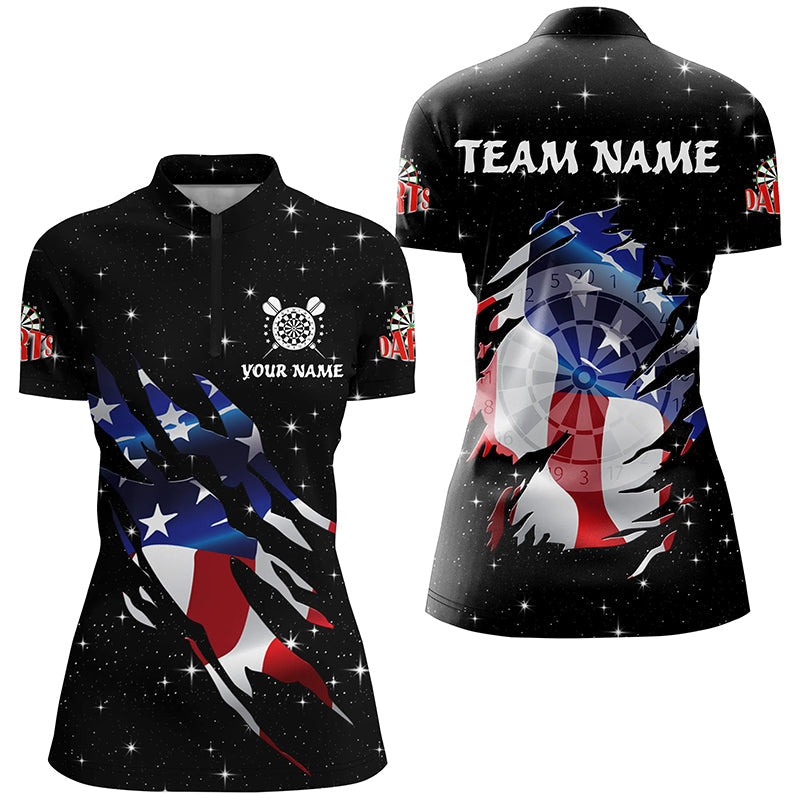 Personalized Galaxy American Flag Darts Custom Patriotic Darts Team |Black