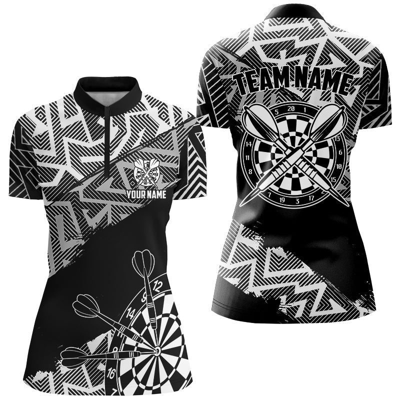 Custom Dart Personalized Black White Zig-Zag Pattern Dart, Cool Dart