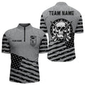 Personalized Grey US Flag Skull Dart Custom Patriotic Cool Dart Team