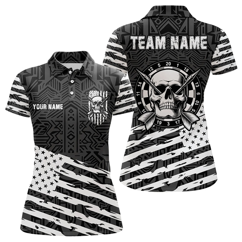 Personalized Black White US Flag Skull Dart Custom Patriotic Cool Dart Team