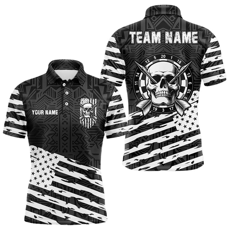 Personalized Black White US Flag Skull Dart Custom Patriotic Cool Dart Team