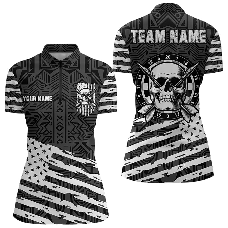 Personalized Black White US Flag Skull Dart Custom Patriotic Cool Dart Team