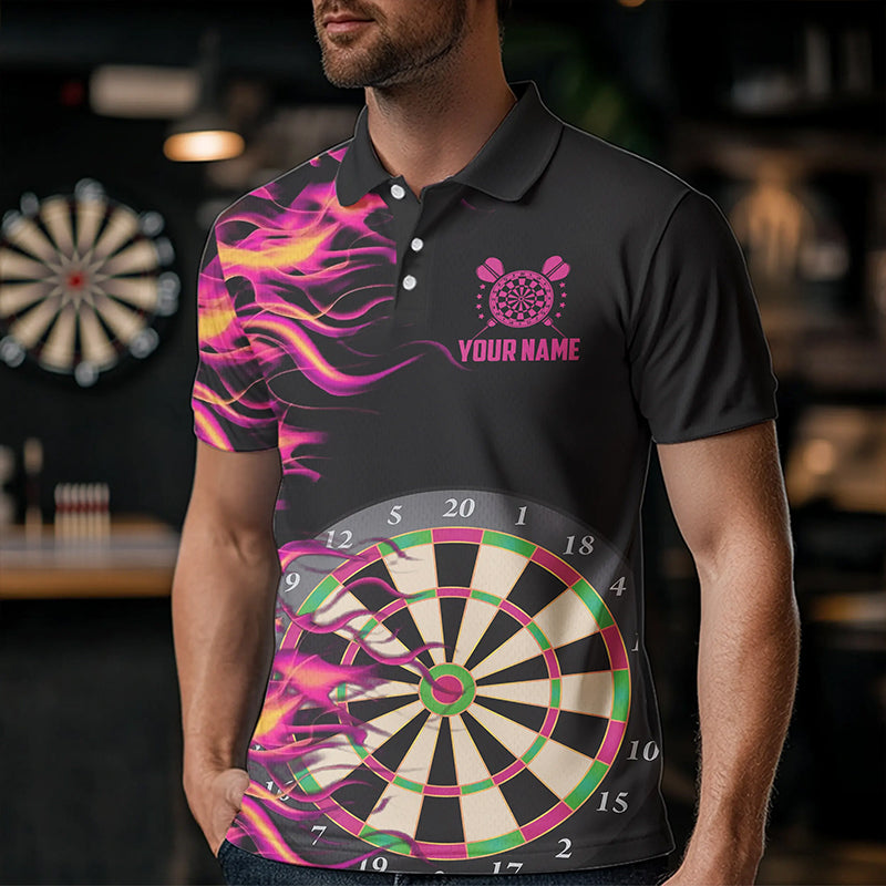 Pink Fire Flame Dart Board 3D Printed Men Darts Custom Team Name Darts Uniform
