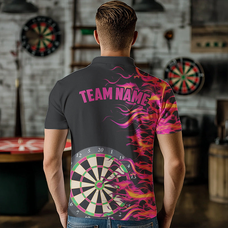 Pink Fire Flame Dart Board 3D Printed Men Darts Custom Team Name Darts Uniform