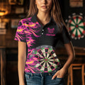 Pink Fire Flame Dart Board 3D Printed Men Darts Custom Team Name Darts Uniform