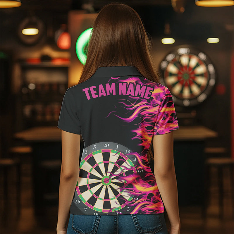 Pink Fire Flame Dart Board 3D Printed Men Darts Custom Team Name Darts Uniform