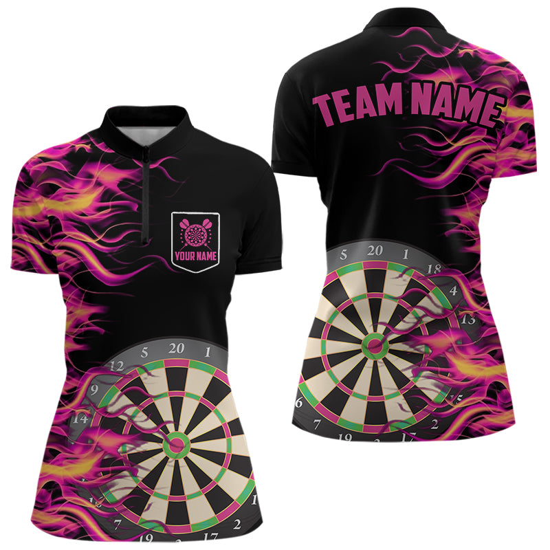 Pink Fire Flame Dart Board 3D Printed Men Darts Custom Team Name Darts Uniform