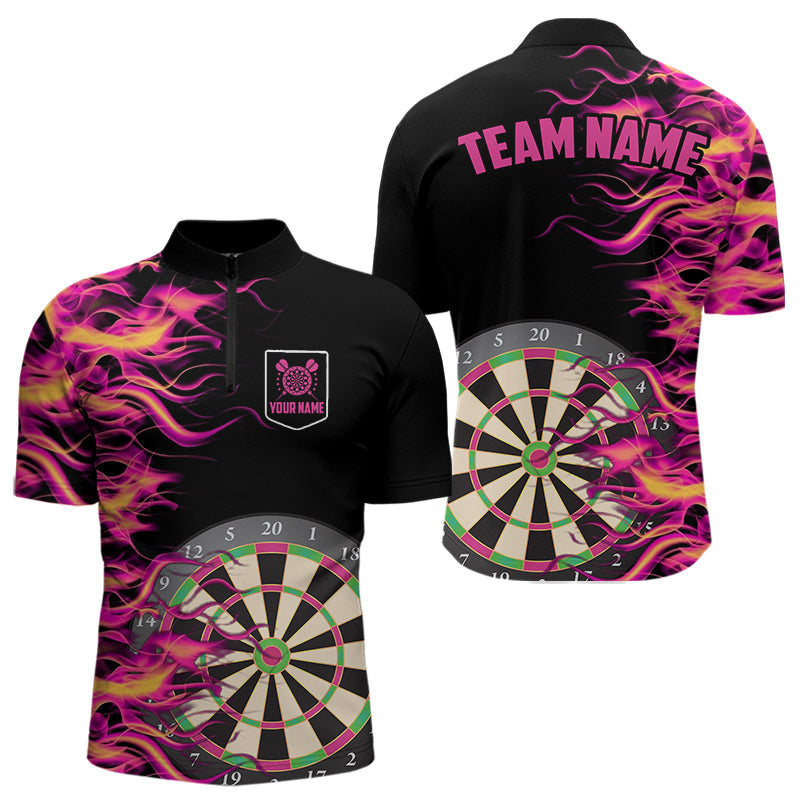Pink Fire Flame Dart Board 3D Printed Men Darts Custom Team Name Darts Uniform