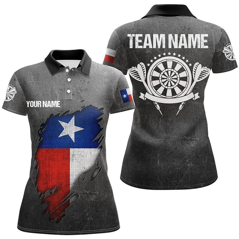 Retro Grunge Texas Darts Men Quarter-Zip Custom Patriotic Texas Flag Darts