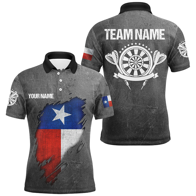 Retro Grunge Texas Darts Men Quarter-Zip Custom Patriotic Texas Flag Darts