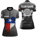 Retro Grunge Texas Darts Men Quarter-Zip Custom Patriotic Texas Flag Darts