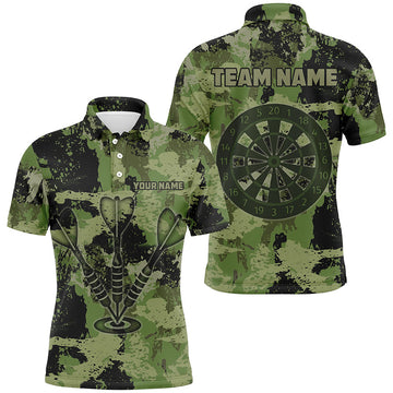 Custom Grunge Green Camo Darts Arrow, Retro Darts, Father's Day Darts Gifts
