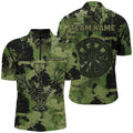 Custom Grunge Green Camo Darts Arrow, Retro Darts, Father's Day Darts Gifts