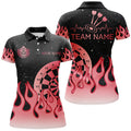 Red Dartboard Fire Flame Men Darts and Quarter-Zip Custom Team Darts Gifts