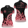 Red Dartboard Fire Flame Men Darts and Quarter-Zip Custom Team Darts Gifts