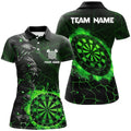 Green Dart Board Fire Flame Custom Wolf Dart, Darts League Team Uniform