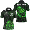 Green Dart Board Fire Flame Custom Wolf Dart, Darts League Team Uniform