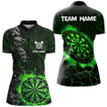 Green Dart Board Fire Flame Custom Wolf Dart, Darts League Team Uniform