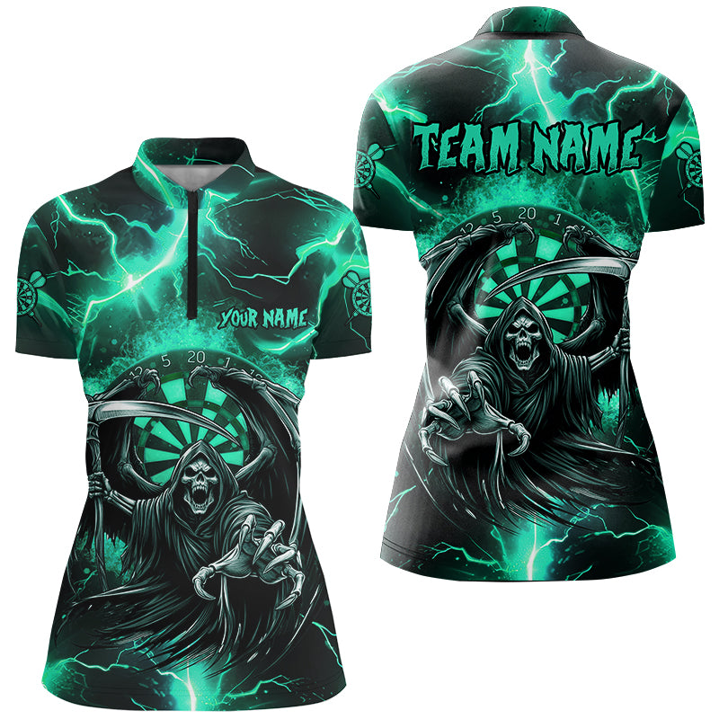 Personalized Turquoise Grim Reaper Custom Thunder Lightning Men Dart, 3D Darts Team