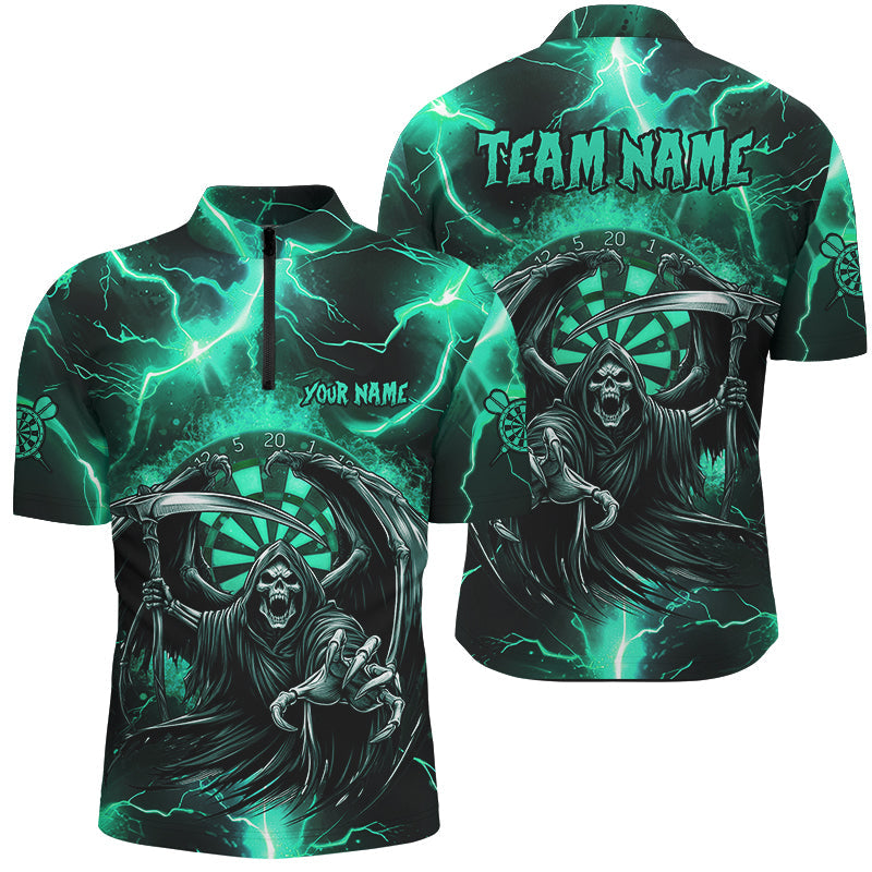 Personalized Turquoise Grim Reaper Custom Thunder Lightning Men Dart, 3D Darts Team