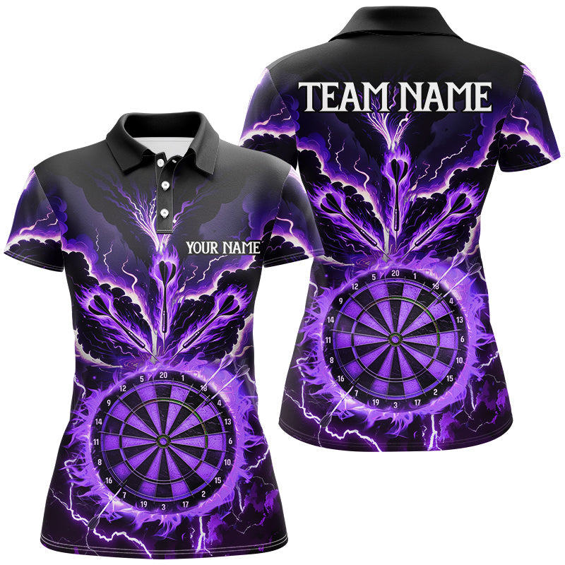 Personalized Lightning Smoke Fire Flame Purple Darts, Darts League Team