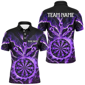 Personalized Lightning Smoke Fire Flame Purple Darts, Darts League Team