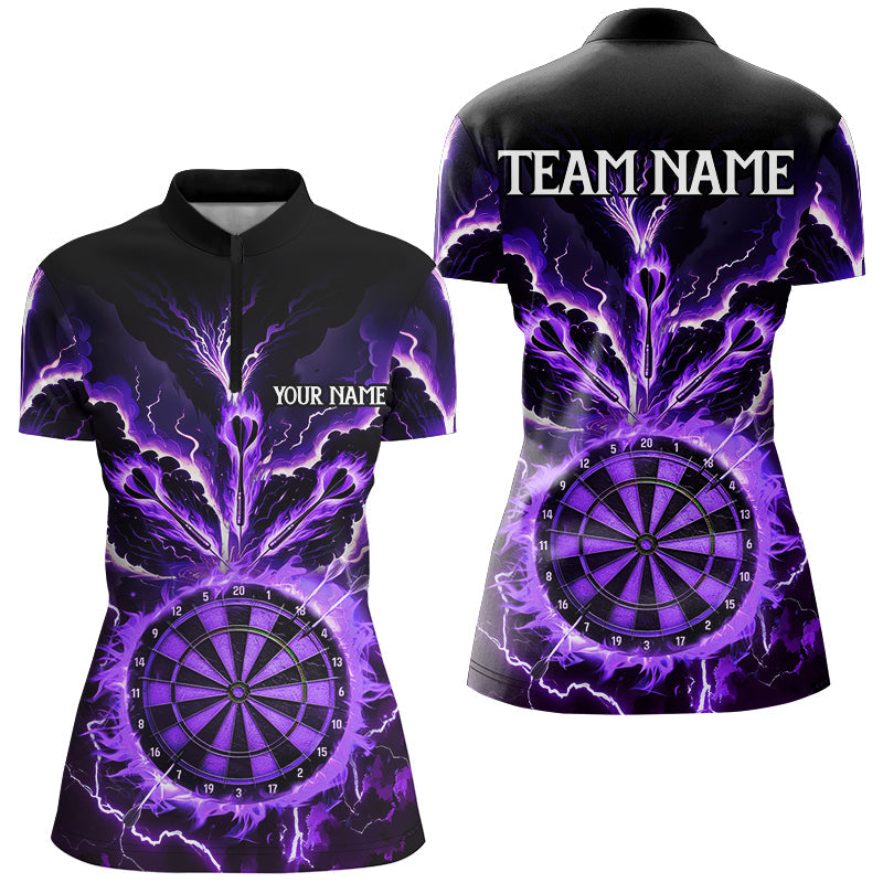 Personalized Lightning Smoke Fire Flame Purple Darts, Darts League Team