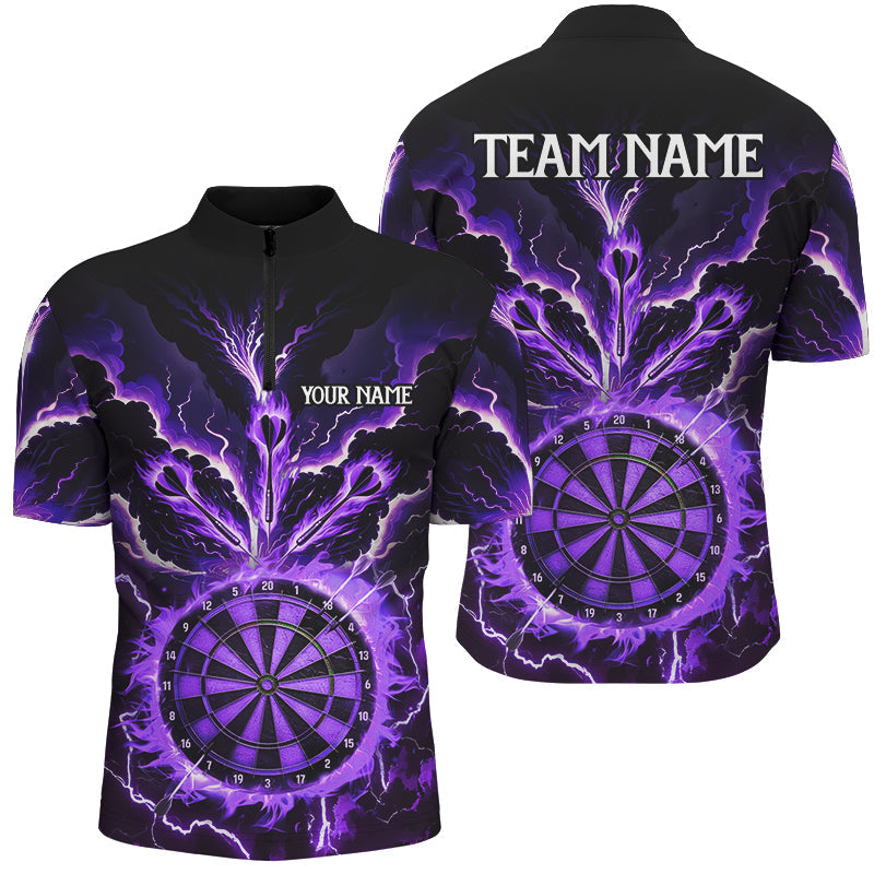 Personalized Lightning Smoke Fire Flame Purple Darts, Darts League Team
