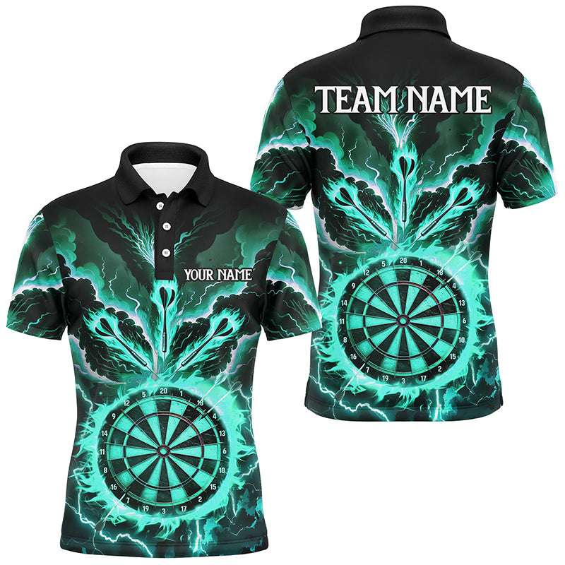Personalized Lightning Smoke Fire Flame Turquoise Darts, Darts League Team