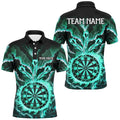 Personalized Lightning Smoke Fire Flame Turquoise Darts, Darts League Team