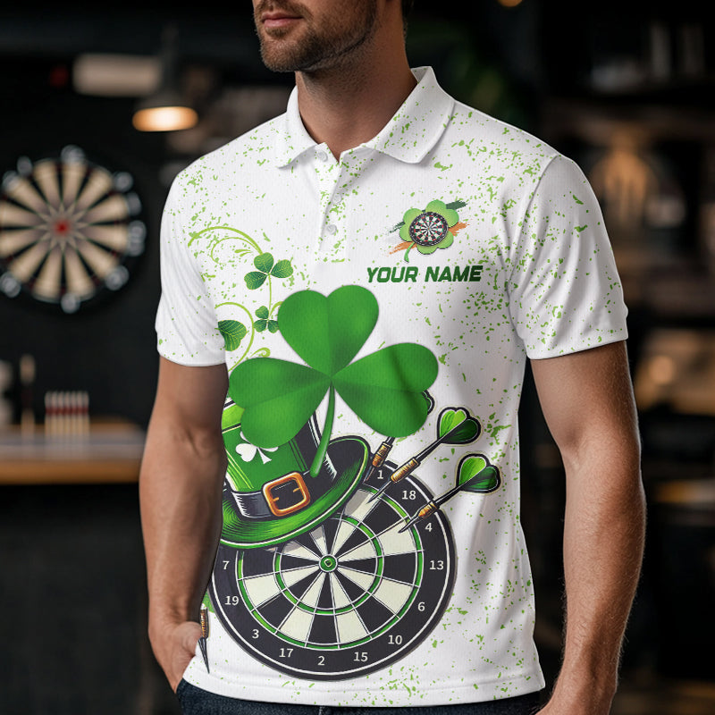 Luckiest Green Shamrock White Grunge Dart Custom St Patrick Day Dart Team