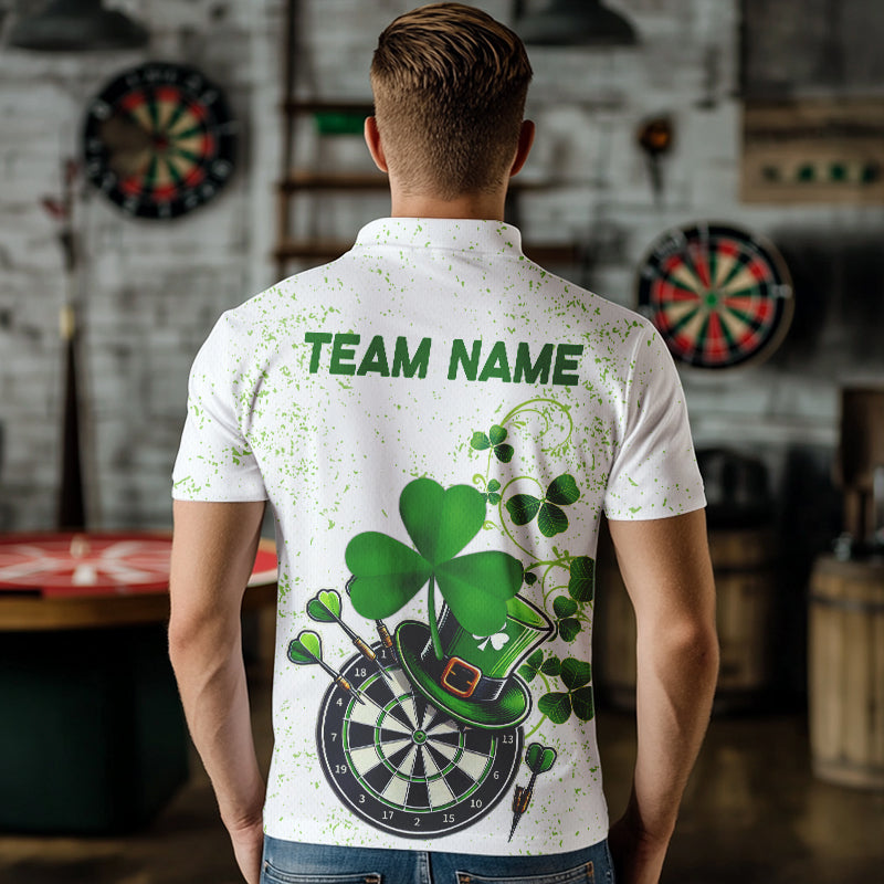Luckiest Green Shamrock White Grunge Dart Custom St Patrick Day Dart Team