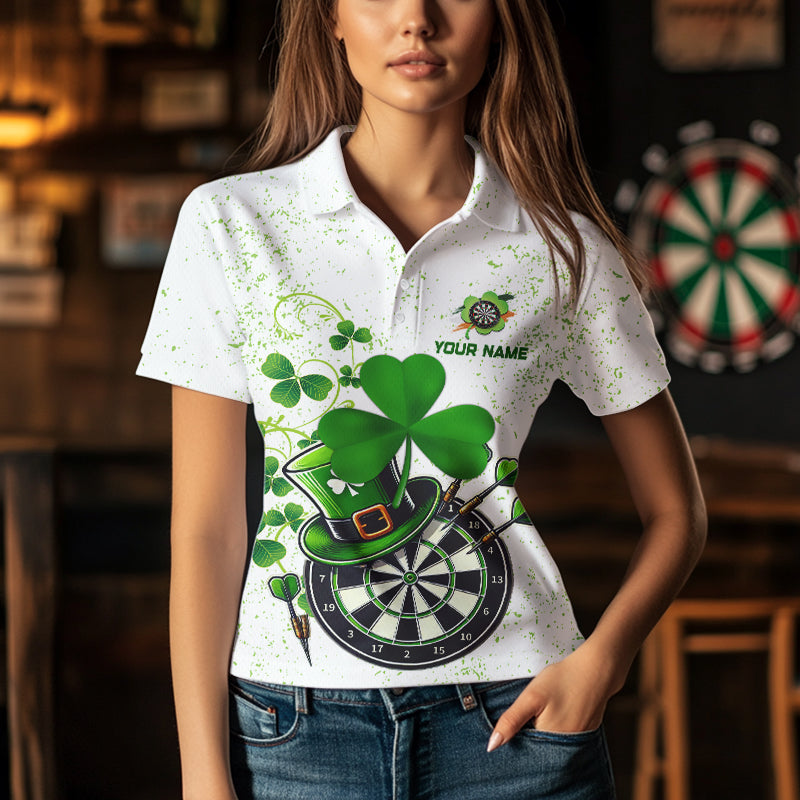 Luckiest Green Shamrock White Grunge Dart Custom St Patrick Day Dart Team