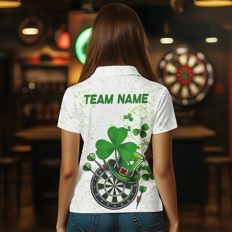 Luckiest Green Shamrock White Grunge Dart Custom St Patrick Day Dart Team