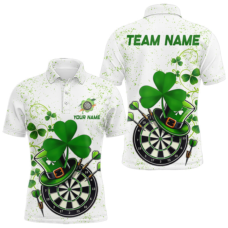 Luckiest Green Shamrock White Grunge Dart Custom St Patrick Day Dart Team