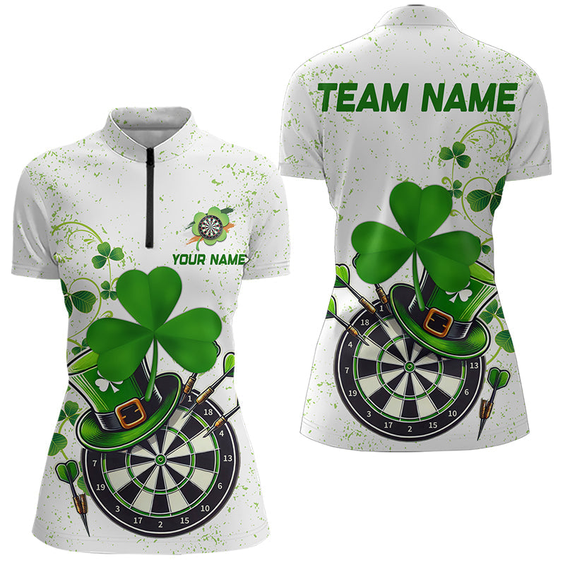 Luckiest Green Shamrock White Grunge Dart Custom St Patrick Day Dart Team