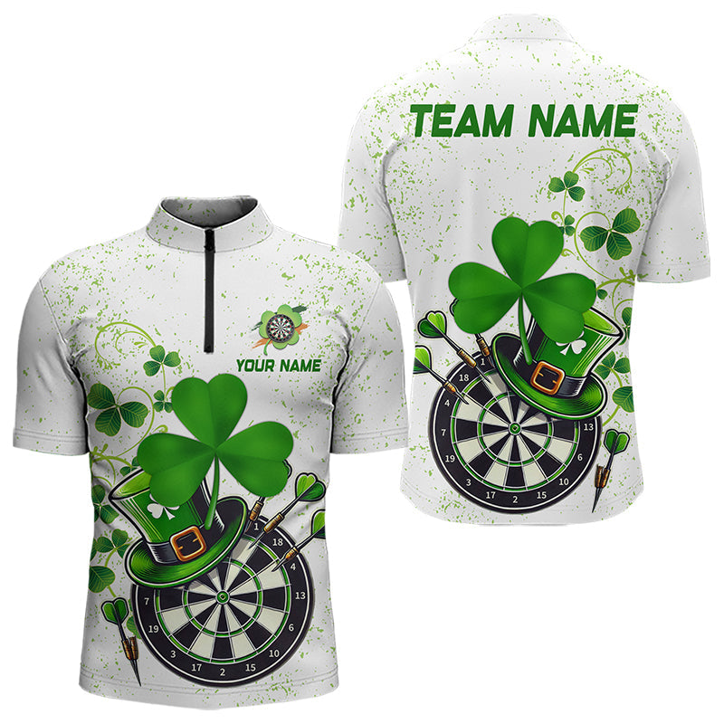 Luckiest Green Shamrock White Grunge Dart Custom St Patrick Day Dart Team