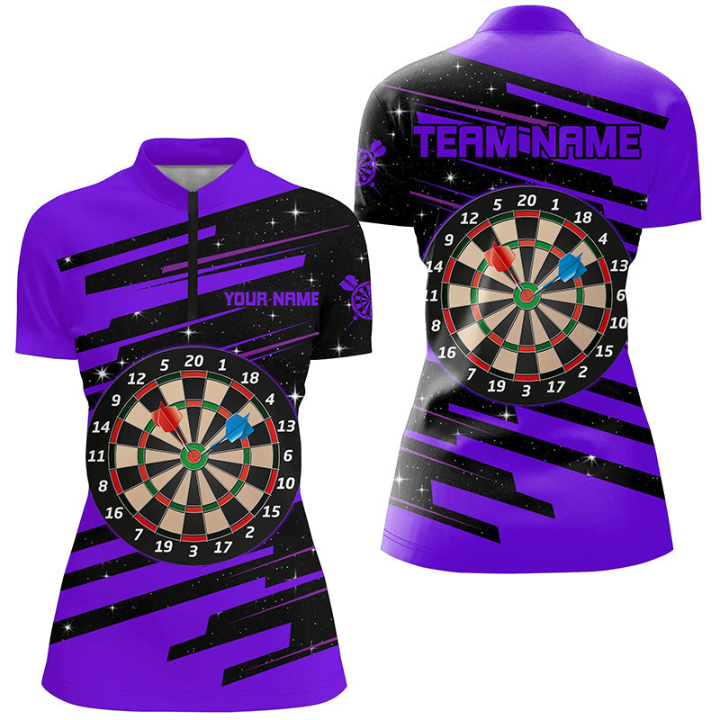 Purple Darts Board Darts Quarter-Zip Custom Team League Darts