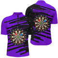 Purple Darts Board Darts Quarter-Zip Custom Team League Darts