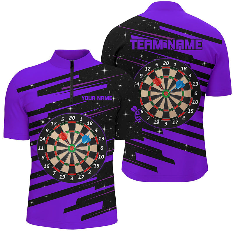 Purple Darts Board Darts Quarter-Zip Custom Team League Darts